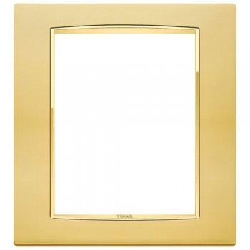 20668.G21 Рамка Eikon Chrome Classica Золото сатинированое 8 модулей Vimar фото