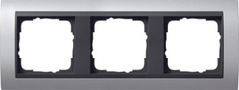 021306 Рамка Event Алюминий / Черный 3-постовая Gira фото