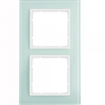 10126909 Рамка B.7 Полярная белизна, стекло 2-постовая вертикальная Berker фото