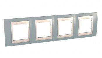 MGU6.008.565 Рамка Unica Хамелеон серый / Бежевый 4-постовая Schneider Electric фото