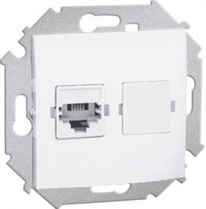 

1591563-030 Розетка компьютерная RJ45 кат.6а (АМР, FTP), белый Simon 15, 1591563-030
