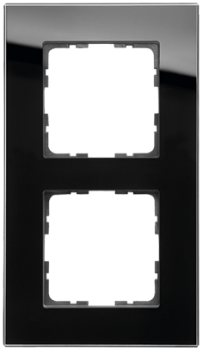 Рамка стекло черный 2-постовая Jasmart G-Glass G1002GB фото