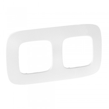 754372 Рамка Valena Allure Тиснение белый 2-постовая Legrand фото