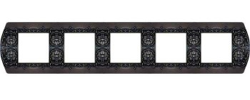 FD01425GR Рамка Sanremo graphite 5-постовая гор/верт. Fede фото