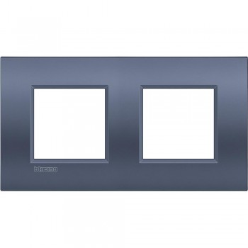 LNE4802M2BM Рамка 2 поста AIR, прямоугольная форма. СОФТ. Цвет Лунная ночь. Немецкий стандарт, пост 2 модуля. Bticino LIVINGLIGHT фото