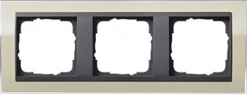 0213778 Рамка Event Clear Песочный / Черный 3-постовая Gira фото