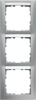 10139959 Рамка S.1 Алюминий матовый 3-постовая вертикальная Berker фото