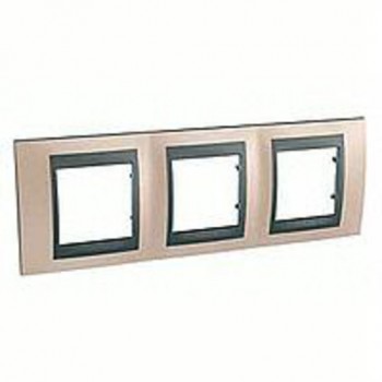 Рамка 3-постовая, оникс/графит Schneider Electric Unica Top MGU66.006.296 фото