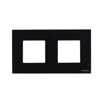 N2272 CN Рамка Zenit Черное стекло 2-постовая ABB фото