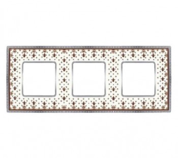 FD01473MACB Рамка Belle Epoque Porcelain Brown LYS / Bright chrome 3-постовая гор/верт. Fede фото