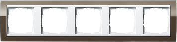 

0215763 Рамка Event Clear Коричневый / Белый 5-постовая Gira, Event Clear 0215763