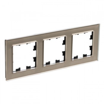 Рамка тройная шампань стекло Systeme Electric (Schneider Electric) AtlasDesign Nature ATN320503 фото