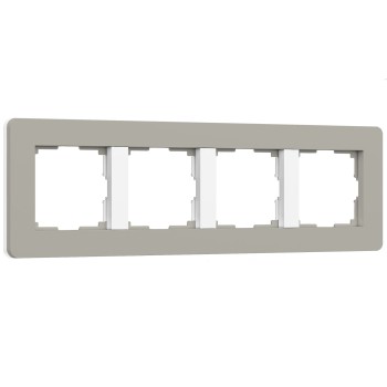 W0043067 Рамка на 4 поста Split (дымчатый/белый, soft-touch) Werkel a067264 фото