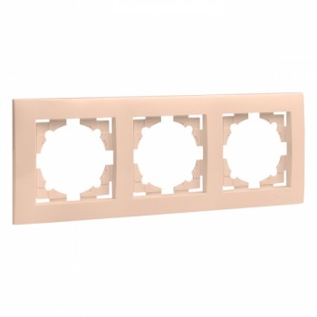 Рамка 3-местная кремовая EKF Валенсия EWM-G-303-20 фото