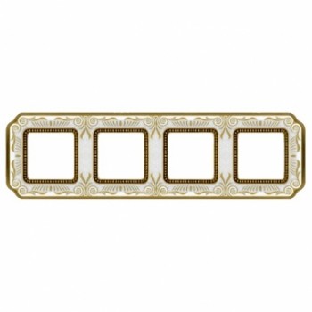 FD01364OPEN Рамка Smalto Italiano Firenze Pearl white 4-постовая Fede фото