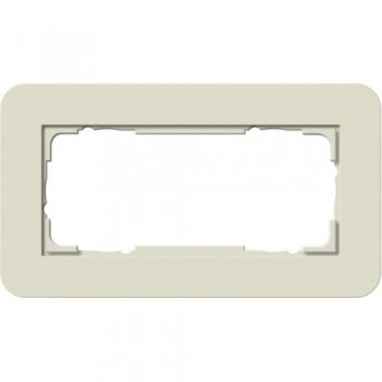 1002427 Рамка с антрацитовой подложкой без перегородки E3 Песочный / Антрацит 2-постовая Gira фото