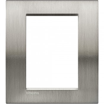 Рамка 3 + 3 модуля, фактурная сталь Bticino Living Light Квадрат LNA4826ACS фото