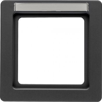 10116016 Рамка с полем для надписей Q.1 Антрацитовый с эффектом бархата 1-постовая Berker фото