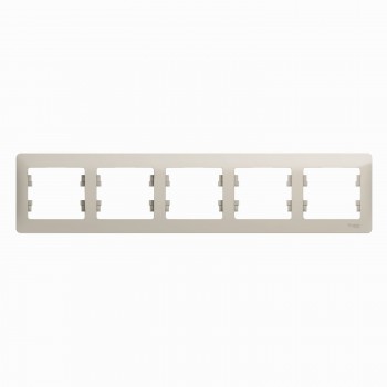 Рамка Молочный 5-постовая Systeme Electric (Schneider Electric) Glossa GSL000905 фото