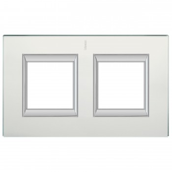 HA4802/2VSA Рамка Axolute Квадрат Матовое стекло 2+2 модуля вертикальная Bticino фото
