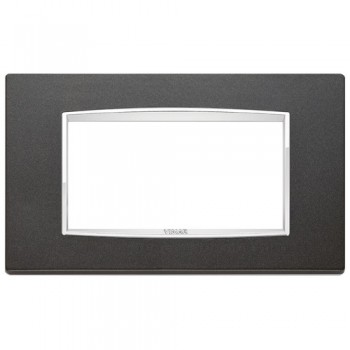 20654.C15 Рамка Eikon Chrome Classica Антрацит матовый 4 модуля Vimar фото