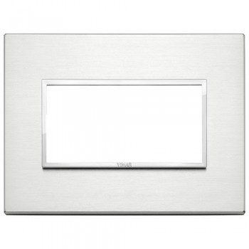 21654.01 Рамка Eikon Evo Бриллиантовый алюминий 4 модуля Vimar фото