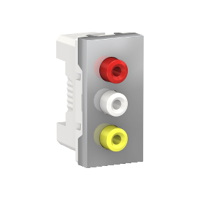 

NU343130 Розетка 3 RCA, 2 модуля, Алюминий Schneider Electric, Unica Modular NU343130