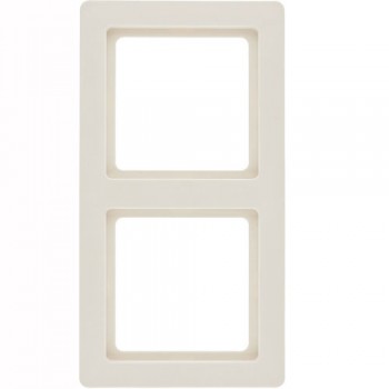 10126012 Рамка с полем для надписей Q.1 Белый с эффектом бархата 2-постовая вертикальная Berker фото