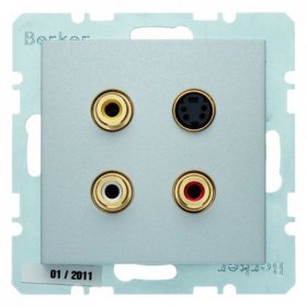 

3315321404 BMO CINCH/S-VIDEO B.x цвет: алюминевый матовый Berker, S.1 3315321404