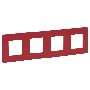 NU280813 Рамка Unica Studio Color Красный / Белый 4-постовая Schneider Electric фото