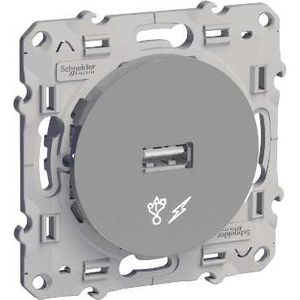 

S53R408 USB розетка алюминий Odace Schneider Electric, Odace S53R408
