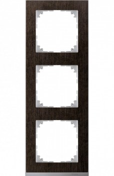 MTN4030-3671 Рамка M-Pure Decor Венге / Алюминий 3-постовая Merten фото