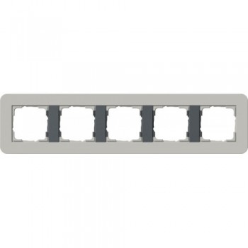 0215422 Рамка с антрацитовой подложкой E3 Серый / Антрацит 5-постовая Gira фото