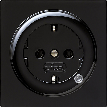 

018247 Розетка с заземляющими контактами 16А/250В с индикатором Черный Gira S-color, S-color 018247