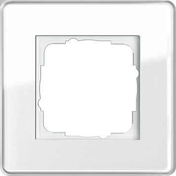 

0211512 Рамка Esprit Glass C Белое стекло 1-постовая Gira, Esprit Glass C 0211512