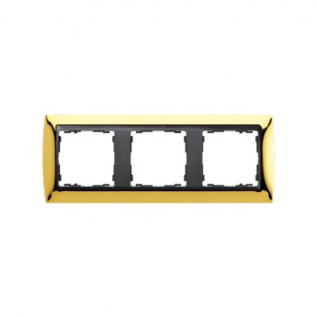 82834-66 Рамка декоративная, 3 поста, Simon 82, золото-графит фото