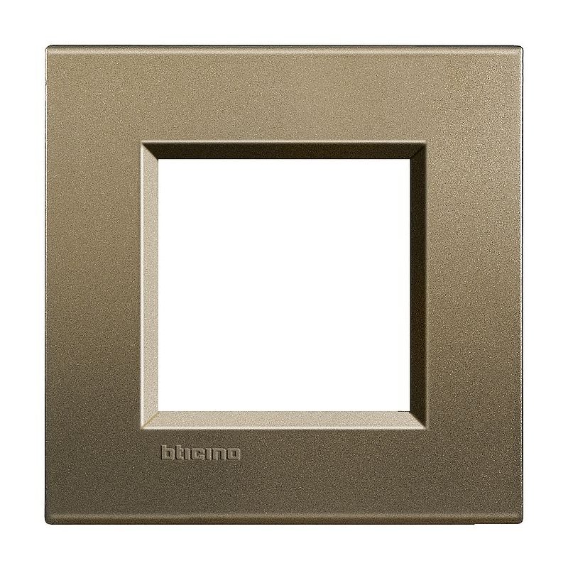 

LNA4802SQ Рамка LivingLight Квадрат Коричневый шелк 2-модульная Bticino, LivingLight Квадрат LNA4802SQ