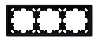 Рамка серия FD 3-постовая,  FD-Series Черный матовый (soft touch) Jasmart FD1003PBM фото