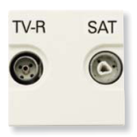

N2251.8 BL Розетка TV-R-SAT проходная с накладкой, серия Zenit, цвет альпийский белый, ABB, Zenit N2251.8 BL