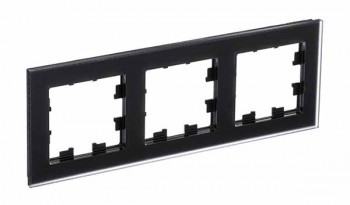 Рамка тройная матовое черное стекло Systeme Electric (Schneider Electric) AtlasDesign Nature ATN331003 фото