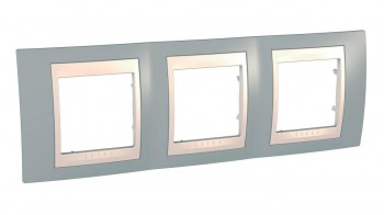 MGU6.006.565 Рамка Unica Хамелеон серый / Бежевый 3-постовая Schneider Electric фото