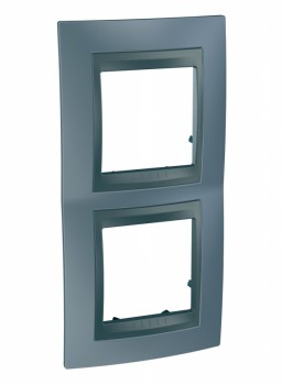 Рамка 2-постовая вертикальная, грей/графит Schneider Electric Unica Top MGU66.004V.297 фото