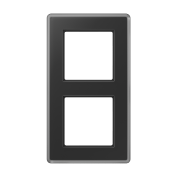 Рамка 2-ная, стекло черный Jung A VIVA  AV582GLMSW фото