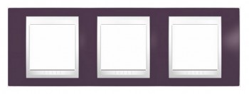 MGU6.006.872 Рамка Unica Хамелеон гранат / Белый 3-постовая Schneider Electric фото