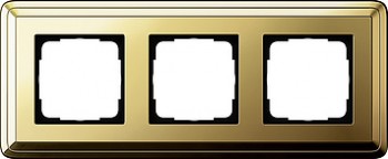 0213631 Рамка Classix Латунь 3-постовая Gira фото