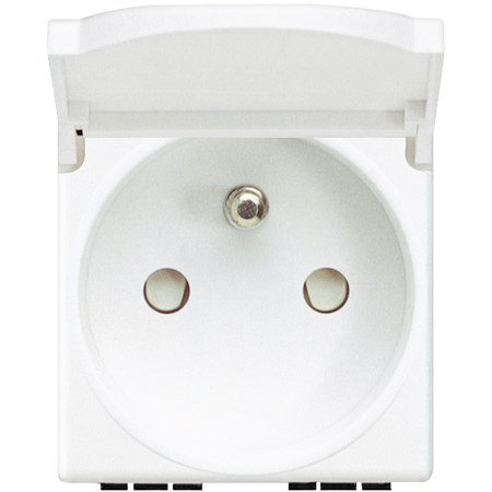 

N4145 Розетка 2П + заземление 10А/16А 250В с крышкой Bticino, LivingLight Air N4145