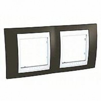 MGU6.004.871 Рамка Unica Хамелеон какао / Белый 2-постовая Schneider Electric фото