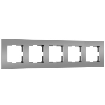 Рамка на 5 постов Slab (серебро матовый) Werkel a067789 W0052965 фото