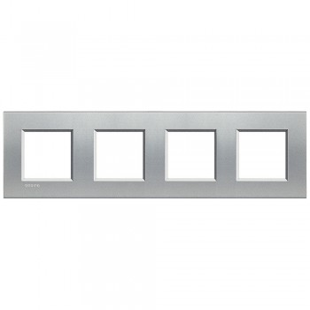 LNA4802M4TE Рамка LivingLight Квадрат Алюминий 2+2+2+2 модуля Bticino фото