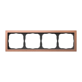 Рамка 4 поста металл медь Systeme Electric Artgallery pure GAL312504 фото